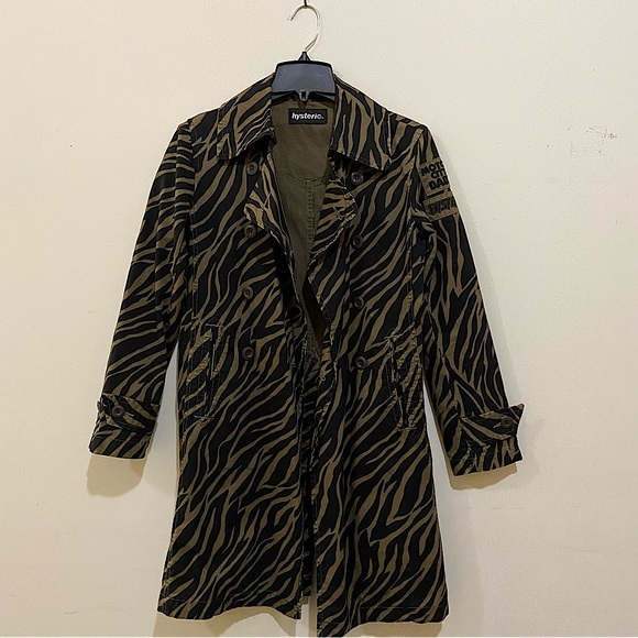 Hysteric Glamour Zebra Khaki Black Trench Coat - Picture 1 of 10